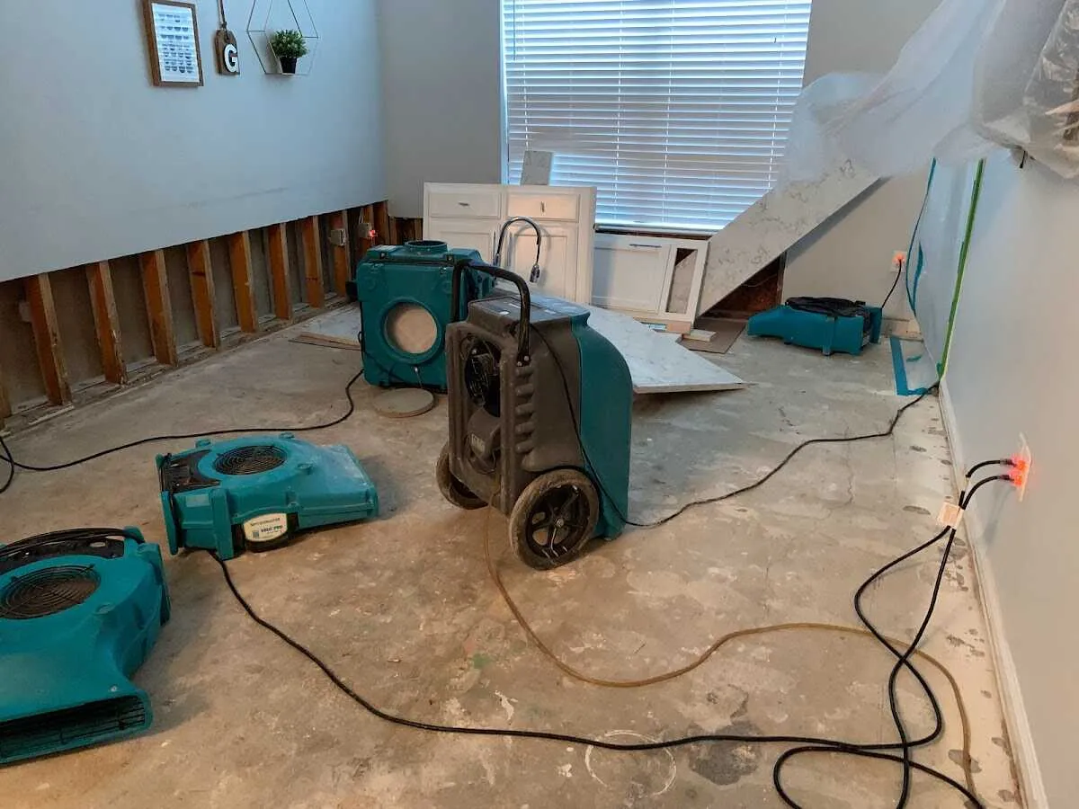 Dehumidifier in flood-cut room for Water Extraction & Removal in Pound Ridge